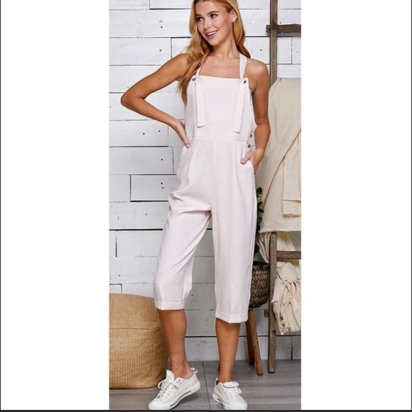 🎀NWT Pinstripe Romper/Striped Overalls/Jumper - Picture 4 of 13